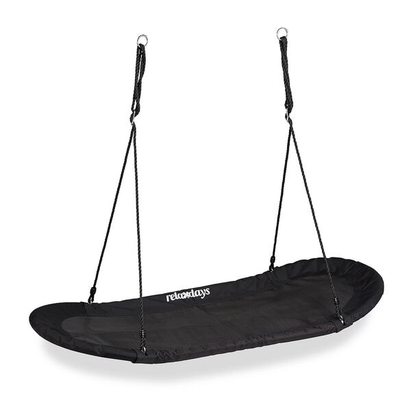 relaxdays Nestschaukel XXL schwarz schwarz Image