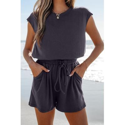 Strickstrampler mit offenem Rucken und Flugelarmeln und Kordelzug Image
