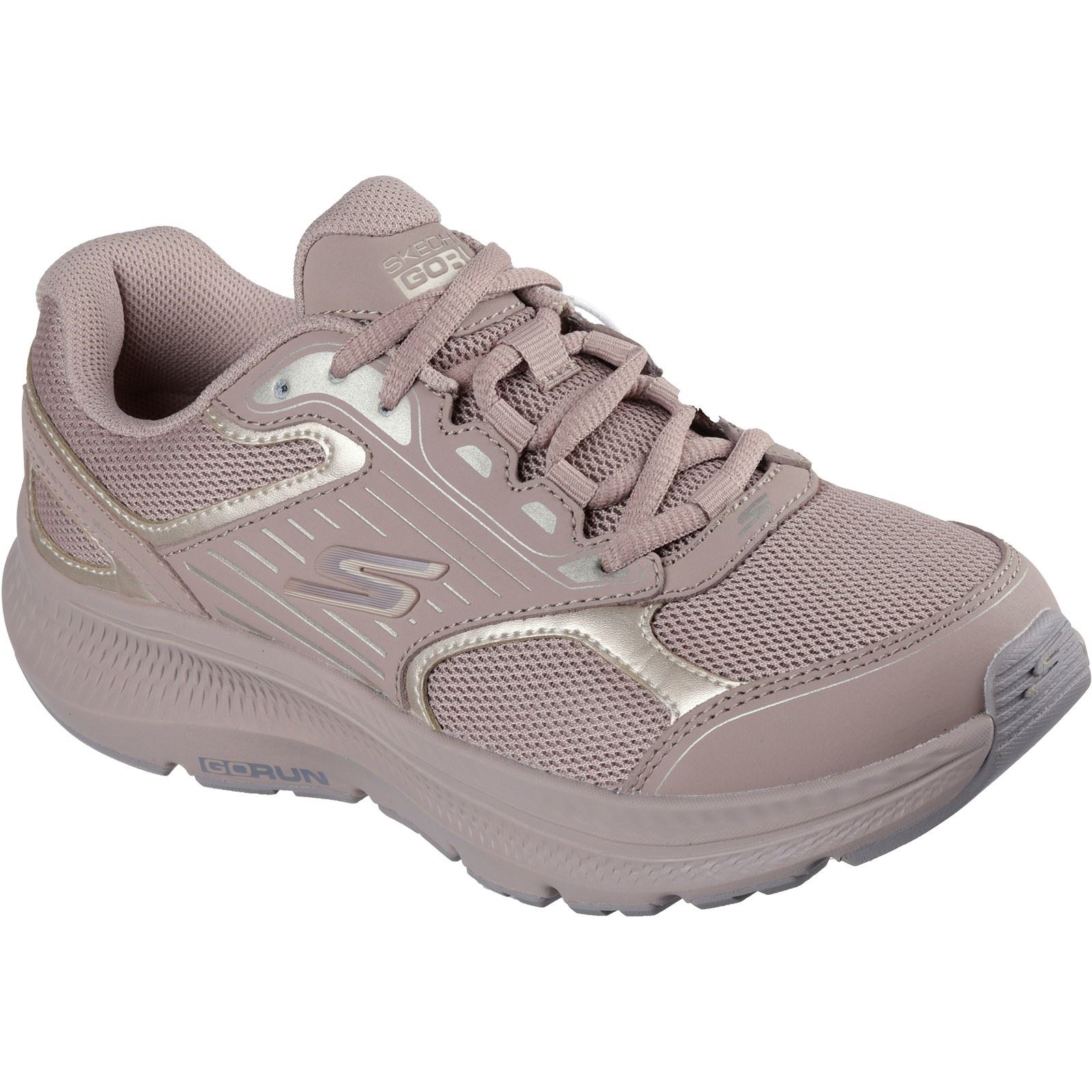 Skechers GO RUN Consistent 2.0 Advantage Damen Sneaker Aus Hellem Braunem/goldenem Leder