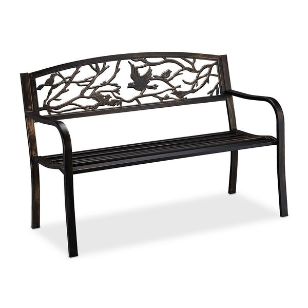 relaxdays Gartenbank »Vögel« braun