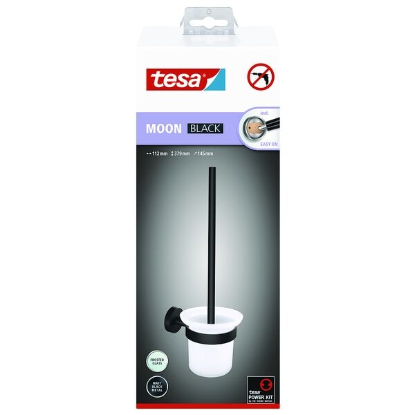 tesa WC-Garnitur »MOON Toilettenbürste - schwarz« schwarz / weiß schwarz, 11.2x37.9x14.5 cm
