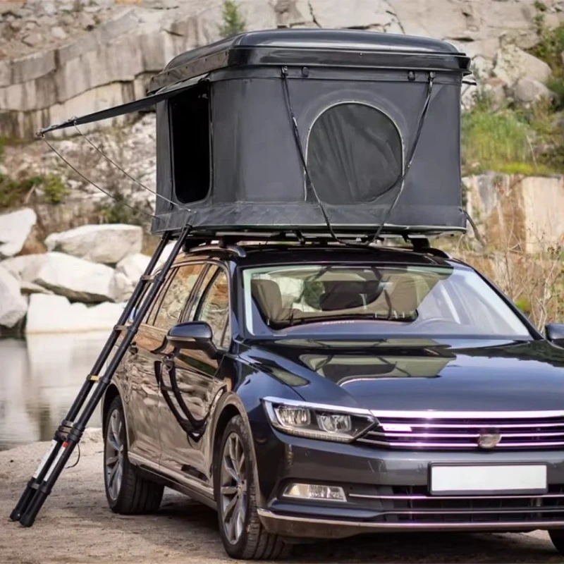 Tenda sul tetto Abs Pc Tenda da tetto rigida per auto universale Scatola di vendita Scatola per auto da campeggio Scatola in alluminio Oem Tenda da tetto
