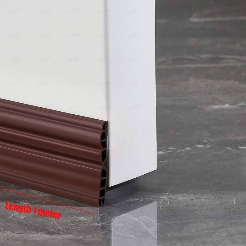 1PC 28/45mm Höhe Anti-verschütten Tür Boden Dichtung Streifen Selbst-klebe Abgrifffeste TPE Multilayer winddicht Tür Lücke Dichtungs Image