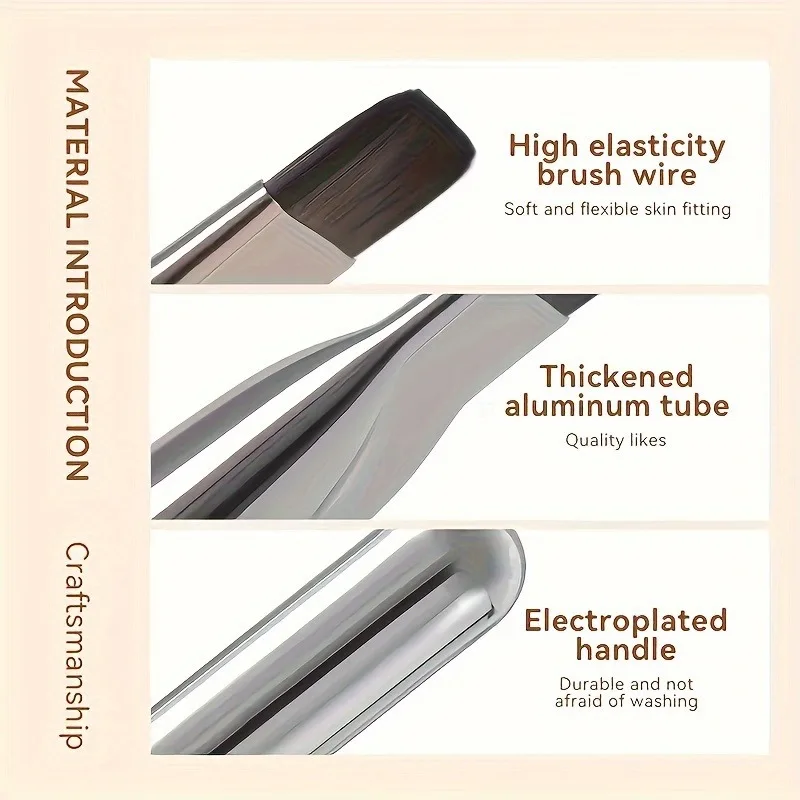 One Line Foundation Pinsel Ultradünner, spurloser Concealer-Pinsel, Maskenpinsel, flacher Kopf, kein Puder, weiches Haar, Beauty-Tools, Make-up-Pinsel Image