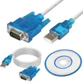 1/2 confezioni da USB 2.0 a RS232 porta COM porta seriale 9 pin DB9 cavo adattatore convertitore con adattatore femmina con CD per Windows 10/7/8