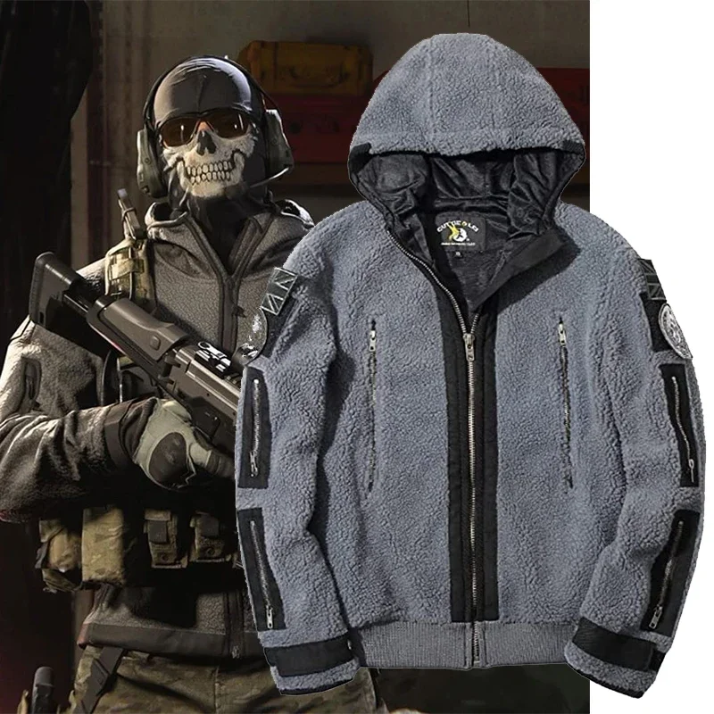 Erwachsene COD MW N1479 Warfare 2 Task Force 141, Jacke, Halloween-Kostüm, Herren-Spiel, Call of Duty, Geistermantel, Cosplay Image