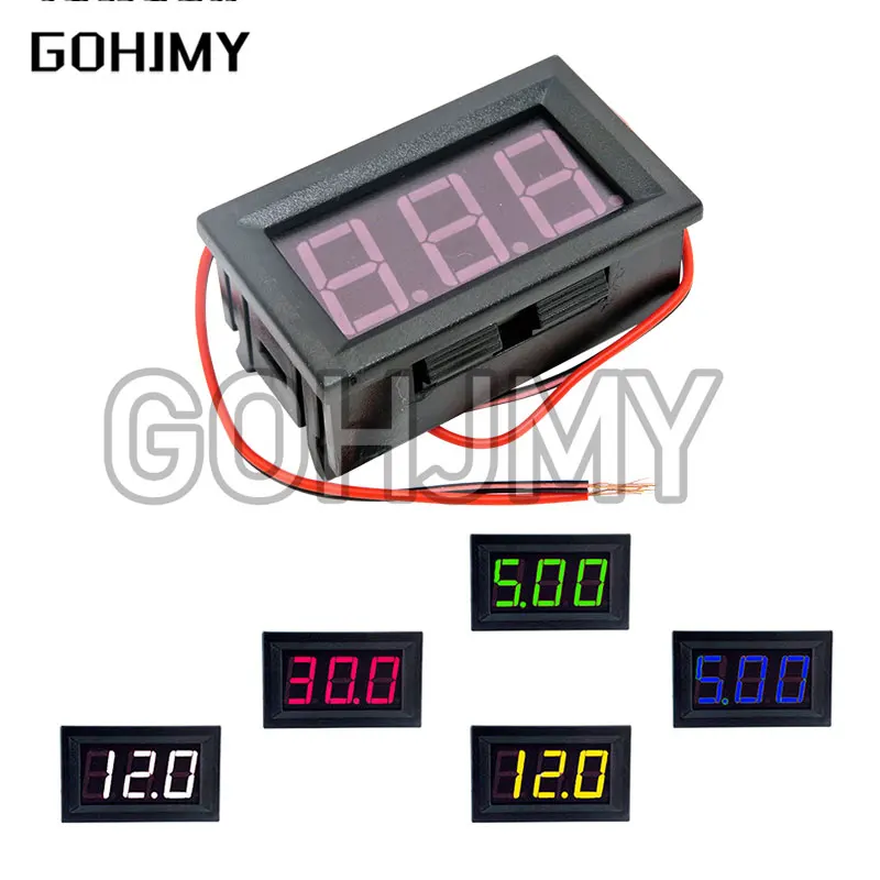 10 Stück AC 70–500 V 0,56 Zoll Mini-LED-Digital-Voltmeter Spannungsmesser Volt-Instrumententester 2 Drähte Rot/Blau/Grün Display 110 V 220 V Image