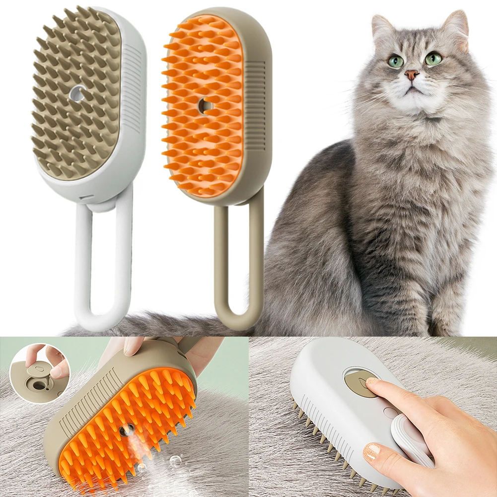 3 in 1 Neue Elektrische Spray Katze Hund Haar Bürsten Katze Hund Dampf Pinsel Massage Hund Pflege Kamm Haar Entfernung kämme Katze Hund Kamm Image