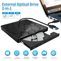 USB 3.0 Typ-C CD-Player DVD-Brenner 2-in-1 externe optische Laufwerke Tragbarer CD-RW DVD-ROM-Schreiber Leser-Recorder für PC-Desktop