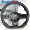 Volante completamente in Alcantara adatto per Volkswagen Golf 7 7.5 GTI MK7 cuciture multicolori bianco nero rosso