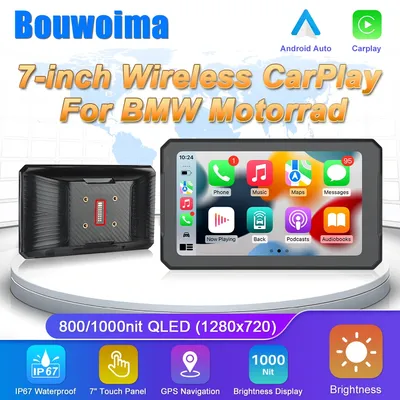 For BMW Motorcycle R1200GS R1250GS R1300GS 7 Inch Wireless Android Auto Wireless Carplay Gps Wireless With Bluetooth Ipx7 IPS