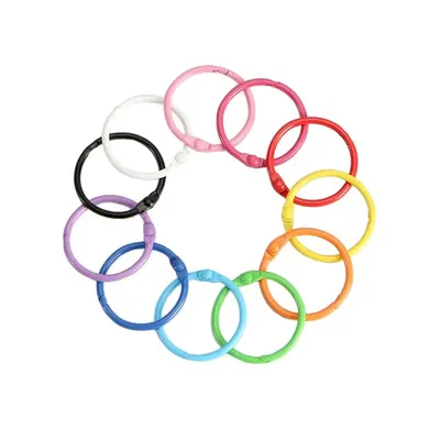 20Pcs 25mm Metal Painting Loose-leaf Book Binder Hinged Rings Keychain Album Ring Binders Photo Album Circle Clips,Multicolour