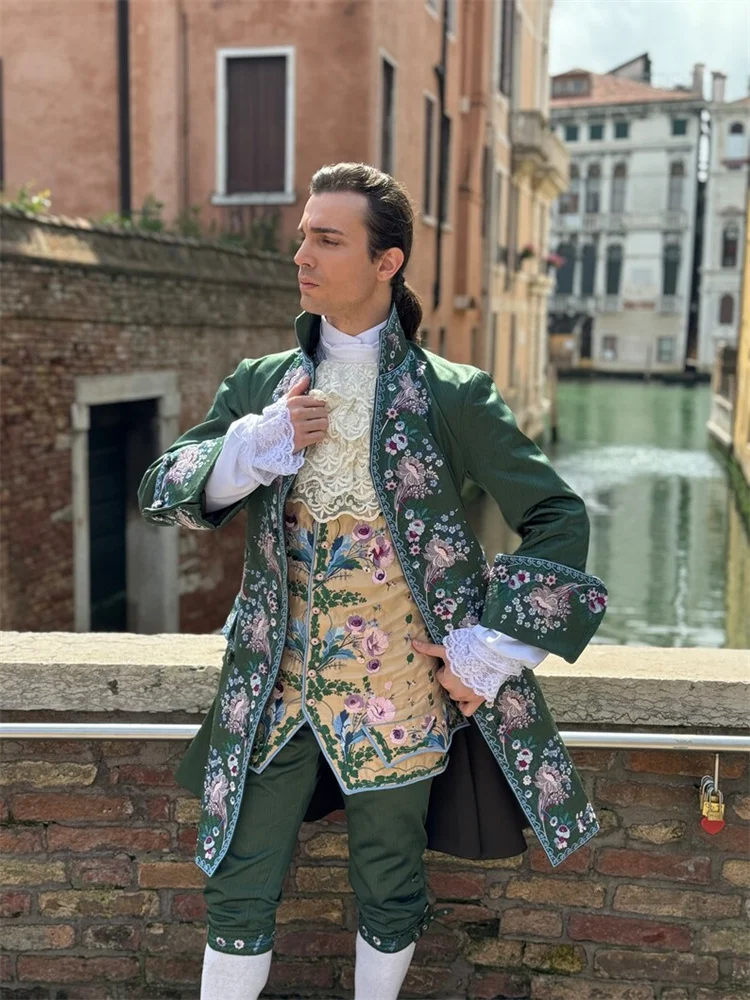 Rokoko-Barock-Kostüm für Herren aus den 1700er Jahren, viktorianischer Renaissance-Prinz, Marie Antoinette, edles Ballkleid Image