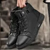 Modische, vielseitige Herrenschuhe, Herbst-Winter, hoher Schnitt, dicke Sohlen, Wanderschuhe, lässig, bequem, einfache kurze Stiefel