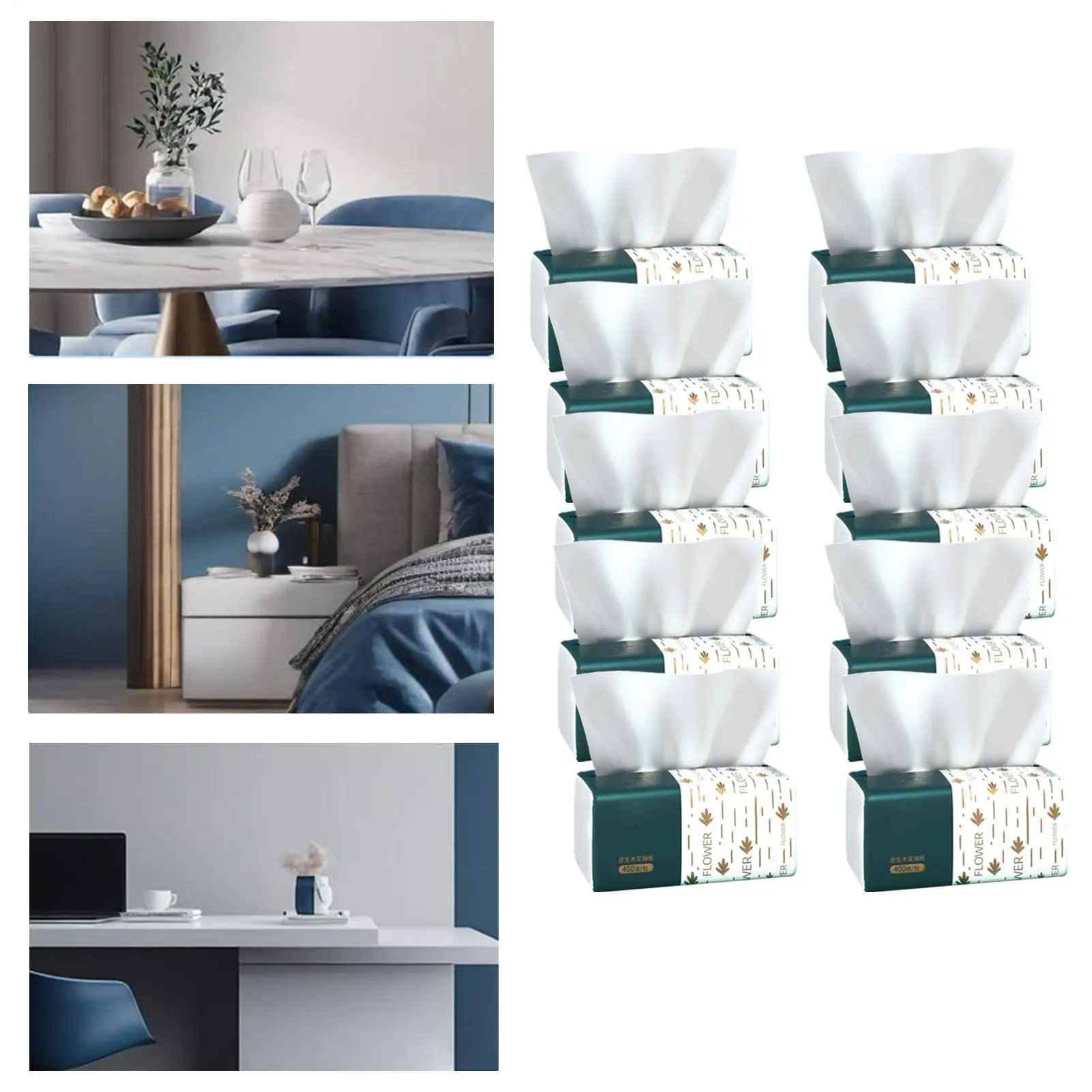10/12 Packungen Papierhandtücher, komplette Box, erschwingliches Haushalts-Toilettenpapier, Haushaltsservietten, Papierhandtücher, Toilettenpapier für Auto und Zuhause Image
