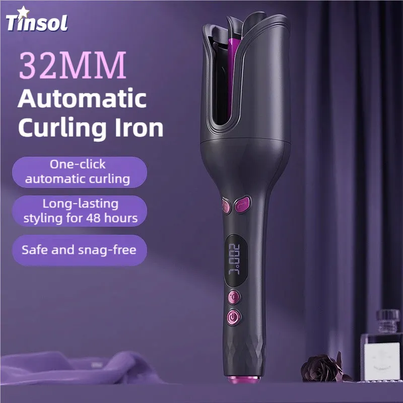 TINSOL 32MM Elektrische Rotary Curling Eisen Automatische Haar Curler Negative Ionen Luft Rotierenden Curling Bar Professionelle Styling Werkzeug Image