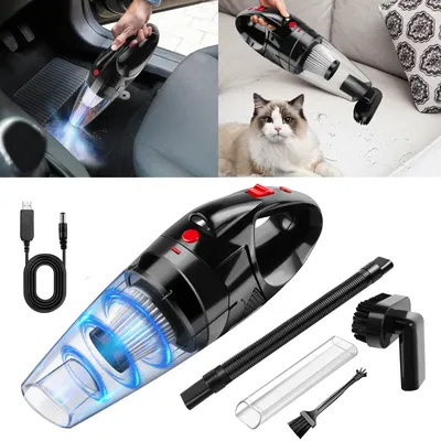 Cordless Handheld Car Vacuum Cleaner, 2000mAh Battery Powered Vacuum Cleaner with LED Light & 480ml Dust Collection Cup ,for Car