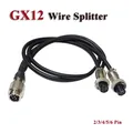 GX12 Spina aeronautica Cavo Splitter Rame Tipo Y 2 3 4 5 Cavo connettore a 6 pin da 1 a 2 Maschio a Femmina a Femmina Cavo di segnale Adattatore