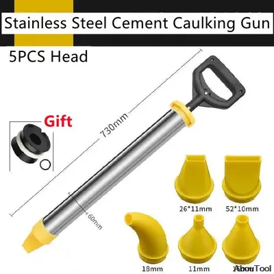 Filling Corners Caulking Gun Anti-Extrusion Simple Gun Large Flat Mouth Round Mouth Leather Plug Cement Mortar Hand Grouting Gun