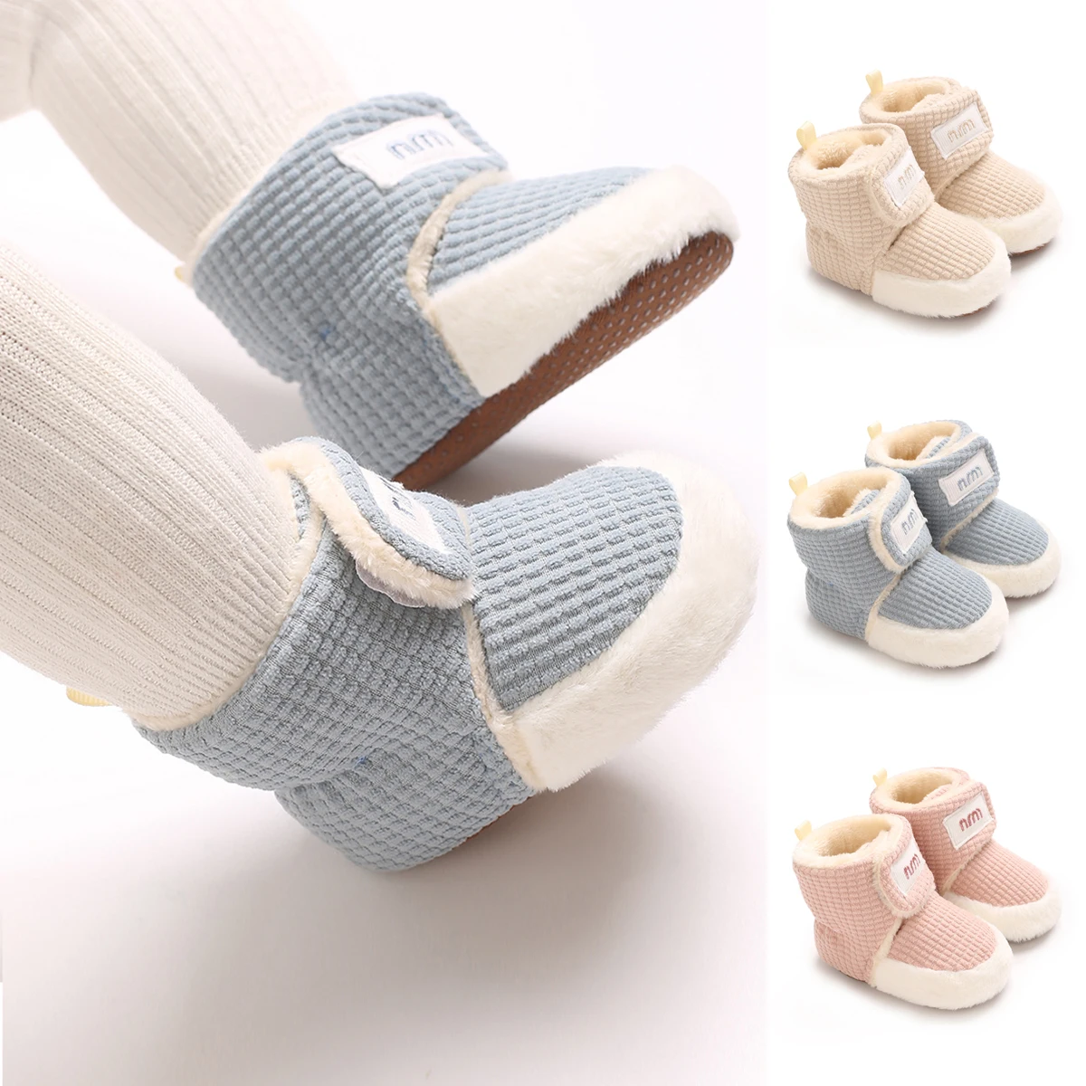 0-18 M Super Nette Winter Schnee Baby Stiefel Farbe Blockieren Mode Warme Booties Für Kinder Weiche Sohle Infant neugeborenes Baby Mädchen Schuhe Image