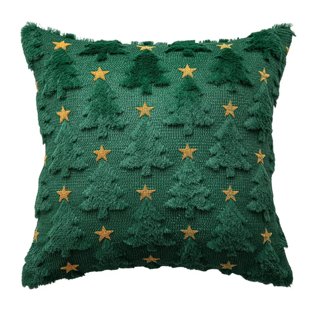 Weihnachts-Kissenbezüge, 45,7 x 45,7 cm, reines Braun, weiches Plüsch-Kunstfell, Winterdekoration, Weihnachtsbaum-Kissenbezüge für Sofa, Couch Image