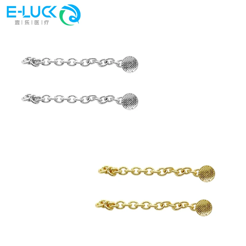 2 teile/beutel Dental Traktion Kette Kieferorthopädische Lingual Taste Kette Zahnarzt Verwenden Kieferorthopädische Runde Basis Goldene Silber Image