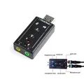 Scheda audio audio USB con canale CH esterno 3D da 7,1 canali Adattatore per microfono Altoparlante Jack da 3,5 mm Cuffie stereo