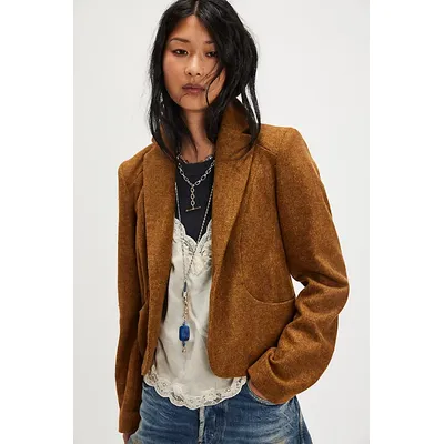 Whip Smart Blazer Jacket at Free People in Lime, Size: XL