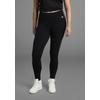 Leggings KANGAROOS, Damen, Gr. 48, N-Gr, schwarz, Single Jersey, Obermaterial: 95% Baumwolle, 5% Elasthan, unifarben, animal-print, casual, figurbetont knöchellang, Hosen, mit seitlichen Streifen im Leo-Print, große Größen