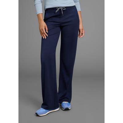 Palazzohose KANGAROOS, Damen, Gr. 46, N-Gr, blau (marine), Jersey, Obermaterial: 70% Viskose, 25% Polyamid, 5% Elasthan, casual, loose fit lang, Hosen, im Loose Fit mit Kordelzug Image
