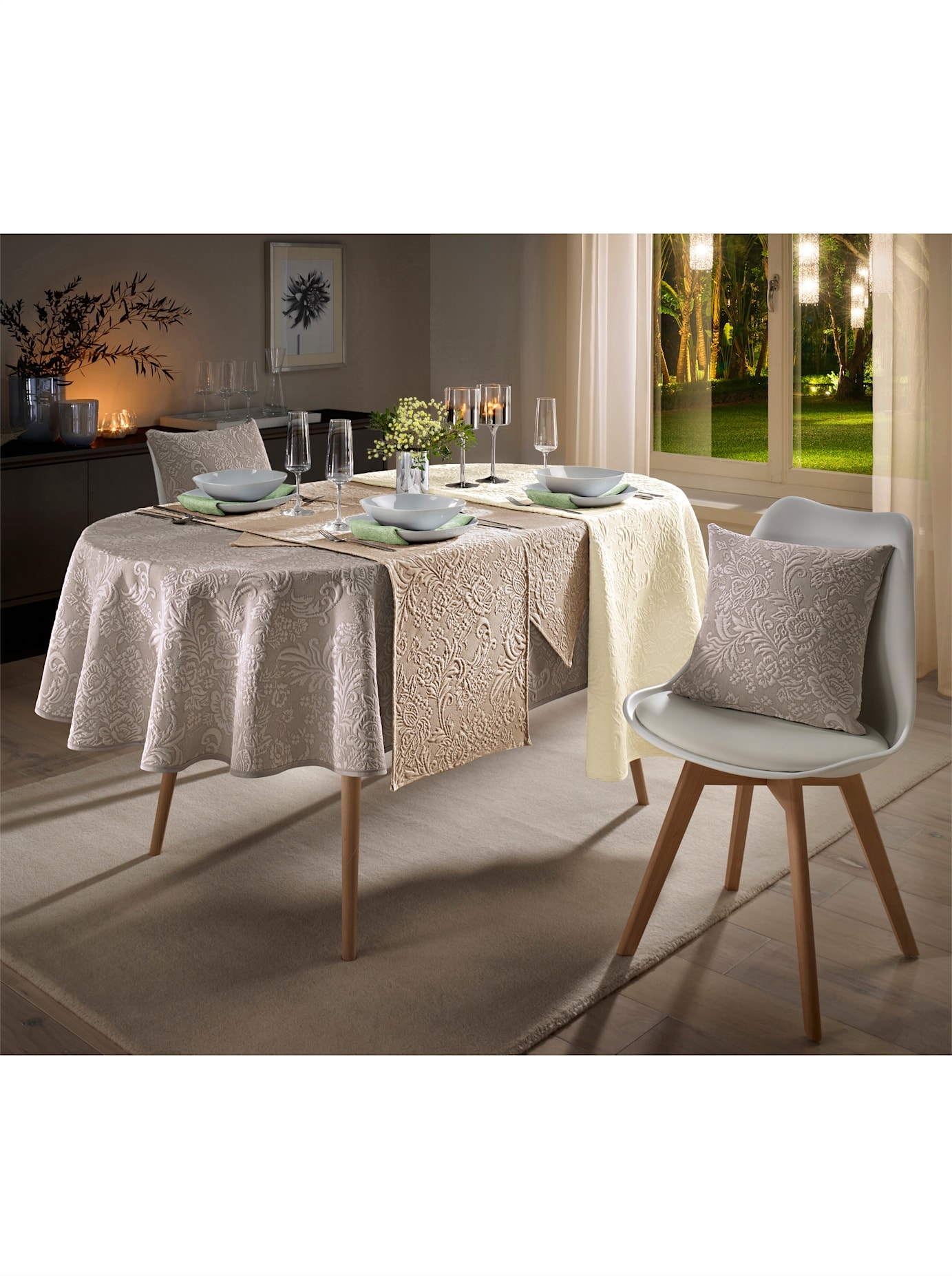 Tischdecke Gr. 10, grau (taupe), B:48cm L:48cm, Tischdecken Image