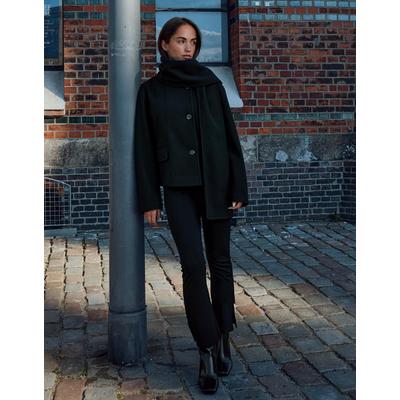 Bershka Soft Jacket With Scarf Women Xs Black