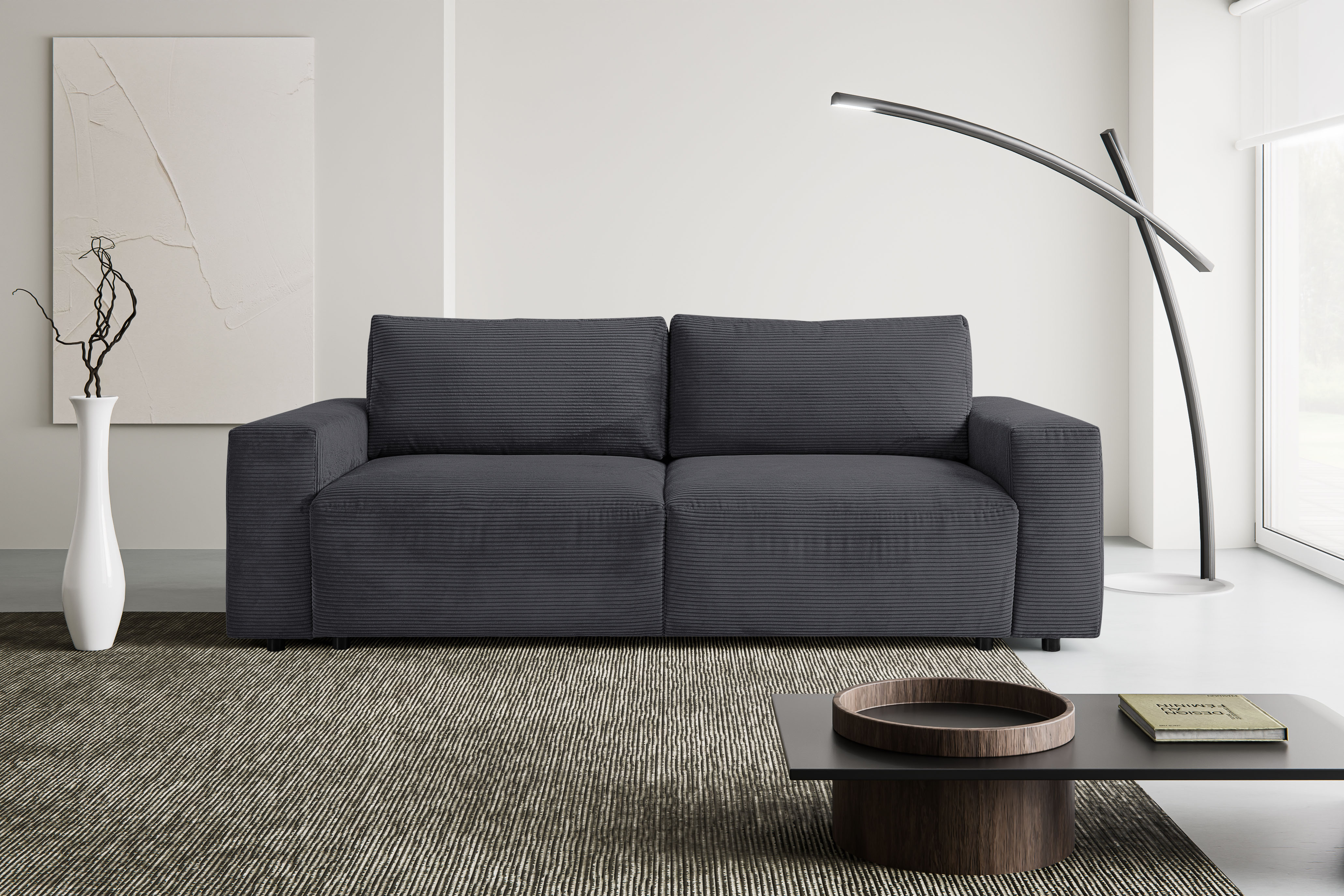 Schlafsofa WERK2 "Lima, inkl. Bettkasten, bequem, Mega Sofa: Breite 245 cm", grau, B:245cm H:74cm T:102cm, 90% Polyester, 10% Nylon, Sofas, Schlafsofa, Big Sofa mit Bettfunktion und Stauraum für Krims & Krams