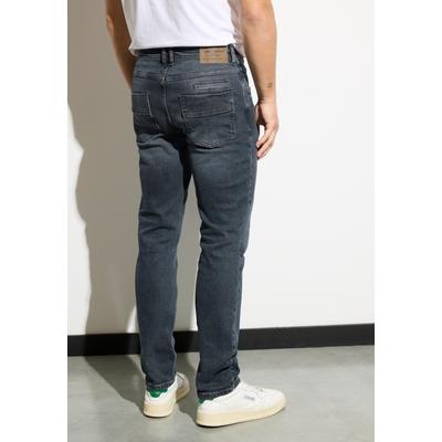 Slim-fit-Jeans STREET ONE MEN, Herren, Gr. 36, Länge 30, dull dunkelblau heavy wash, Jeans, 99% Baumwolle, 1% Elasthan, unifarben, casual, lang, Jeans, 5-Pocket-Style Image