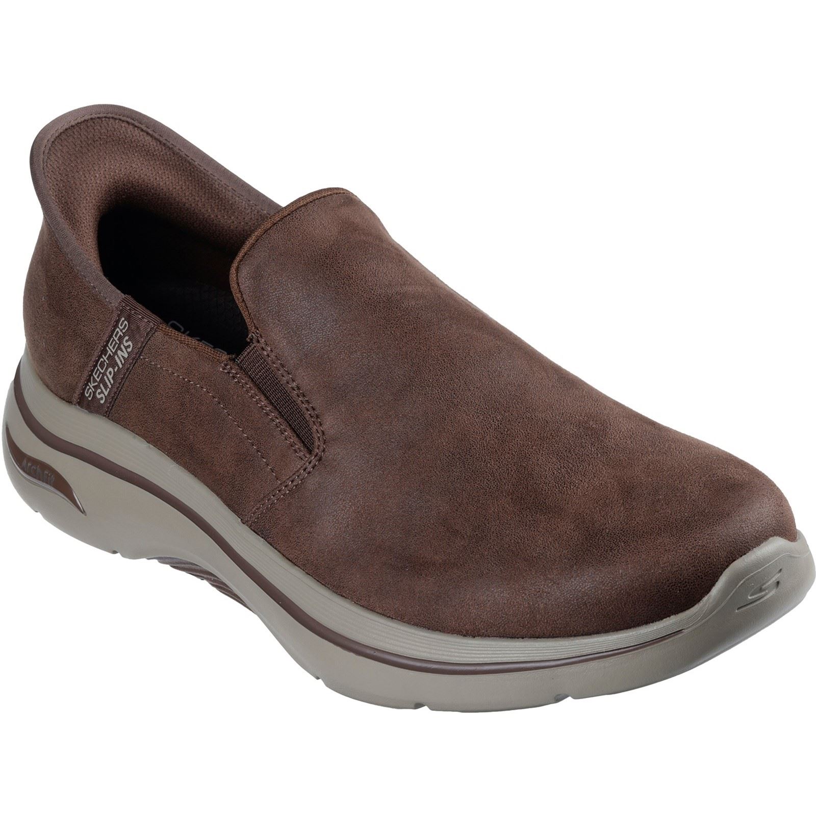 Skechers Go Walk Arch Fit 2.0 Quest Textile Herren Turnschuhe In Braun