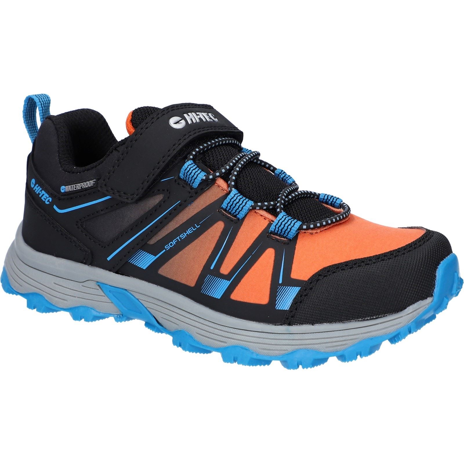 Hi-Tec SCRAPPY LOW WP JR Polyester Schwarz/Blau Donau/Flamme Wanderschuhe Image