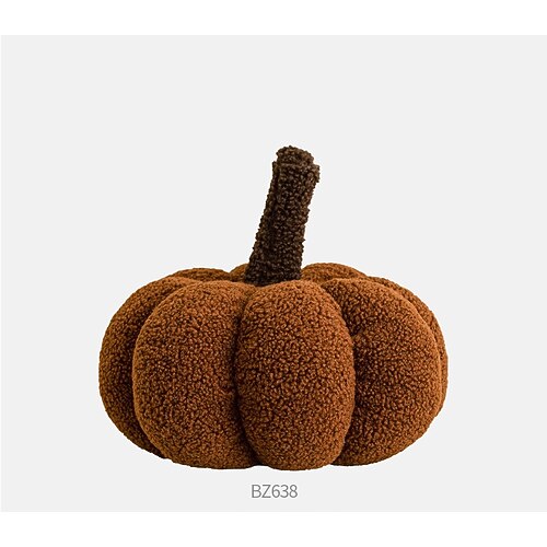 Nordic-Weihnachtsstil beige und braun kariert Wurfkissen dekoratives Kissen für Wohnzimmer Schlafzimmer Lumbar-Kissen Kürbis-Akzentkissen Image