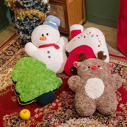 Weihnachtsmann-Plüschkissen Lebkuchenmann-Stofftier ultraweiche Puppe für Mädchen Weihnachtsbaum-Urlaubs-Geschenk Image