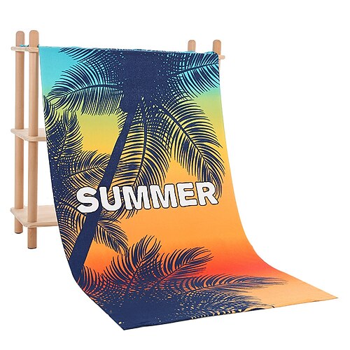 Mikrofaser-Strandtuch, saugfähiges Sporthandtuch, schnelltrocknendes Badetuch zum Schwimmen, Erwachsenengröße mit reaktivem Druck Image