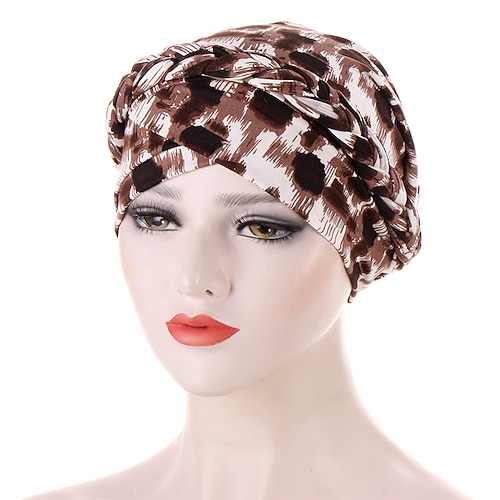 Muslimischer Turban-Schal mit Baumwolldruck für Frauen, islamische innere Hijab-Kappen, arabische Wickelkopftücher, femme musulman turbante mujer Image