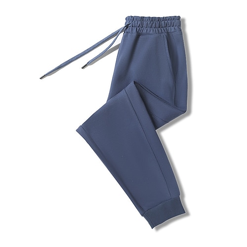 Herren Jogginghose Hose Kordelzug Tasche Elastischer Bund Einfach Komfort Sport im Freien Täglich Mode Lässig Schwarz Weiß Mikroelastisch Image