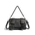 Damen Halloween Gothic Totenkopf Nieten Umhängetasche Crossbody Bag, Punkrock Messenger Bag für Party und Ausgehen