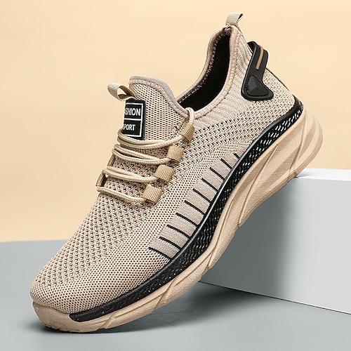 Rote atmungsaktive Mesh-Sneaker für Herren – leichte, sportliche Laufschuhe für Freizeit, Sport und Outdoor-Fitness Image