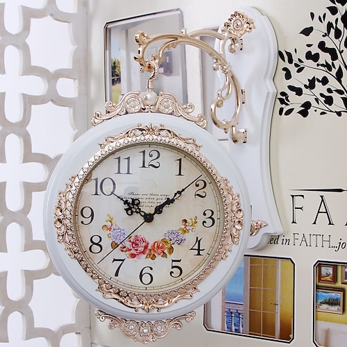 Outdoor-Uhren im europäischen Stil Retro-Wanduhr Innovation und Mode Wohnzimmer doppelseitige Uhr klassische Uhr Wand Schlafzimmer Dekoration Uhr Wanduhren Schlafzimmer Image