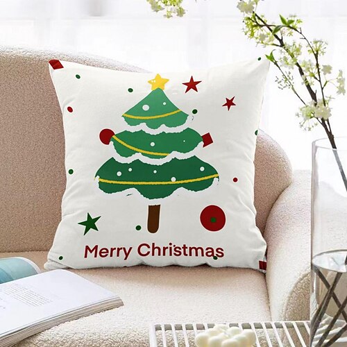 Weihnachts-Wurfkissen Rotes festliches Kissen für Schlafzimmer Wohnzimmer-Sofa Feiertagsdekoration Sitzkissen Perfektes Weihnachtsgeschenk für Freunde Image