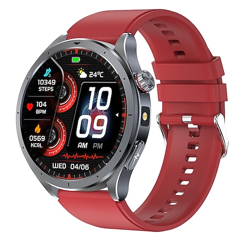 iMosi ET472 Smartwatch 1.53 Zoll Smartwatch Fitnessuhr Bluetooth EKG PPG Schrittzähler Anruferinnerung Kompatibel mit Android iOS Damen Herren Freisprechanrufe Wasserdicht Mediensteuerung IP68 46mm Image