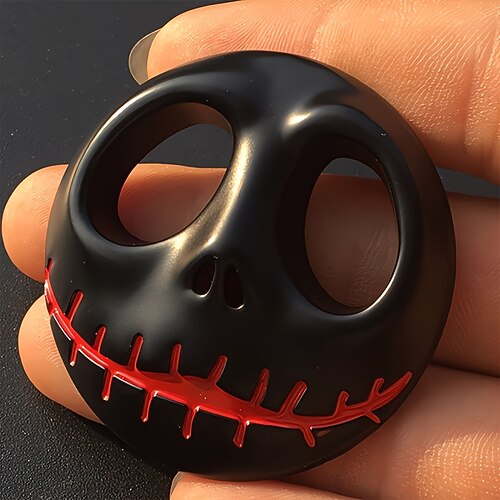 2 Stück „Nightmare Before Christmas" Jack Skellington Auto-Emblem aus Zinklegierung, Kürbis-Autoaufkleber, Fahrzeugdekoration, Abzeichen für alle Automodelle, Autoaufkleber und Sticker Image