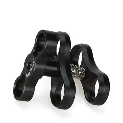 Seafrogs 1" Inch Standard Ball Clamp Butterfly Clip Double Mount Connector for Underwater Diving Camera Lamp Light Arm System