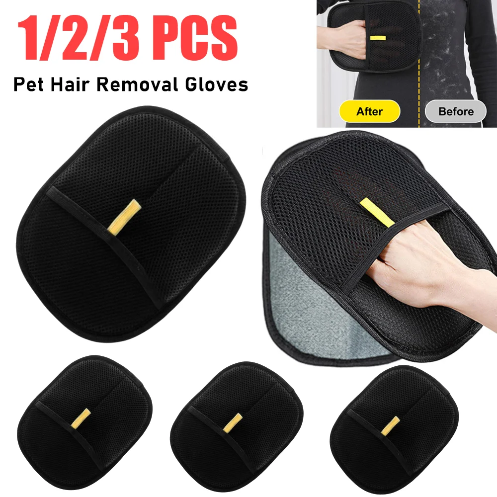 1/2/3PCS Pet Haarentferner Handschuhe Pet Haarentferner Mitt Enthaarung Pinsel Handschuh Statische Reinigung Pflege Handschuh für Hund Katze Kaninchen Image