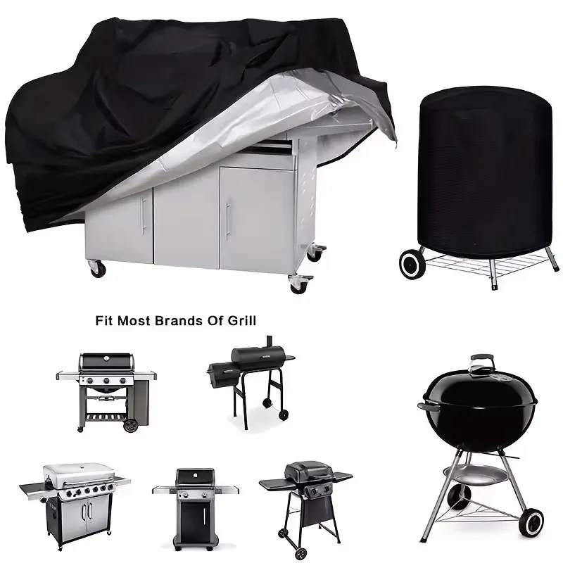 Vollständige Abdeckung für Grill, wasserdichte Abdeckung, staubdicht und langlebig, 210D-Oxford-Gewebe, ideal für Terrassen-Gartengrills im Freien Image